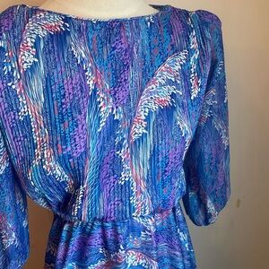 Vintage M.C.S. Ltd. Abstract Print Dress Size 12P Made in USA